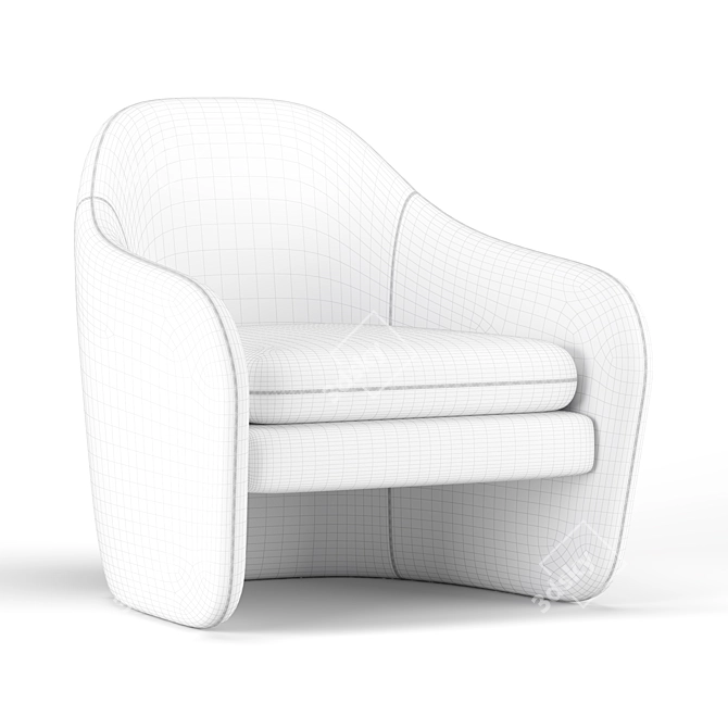 Elegant Pavia Lounge Chair 3D model image 4