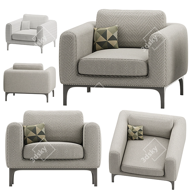 Sleek & Sophisticated Jonas Armchair 3D model image 1