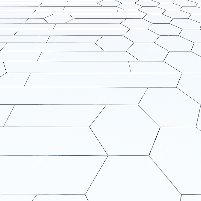 Modern Parquet Tile: Contemporary Fusion 3D model image 2