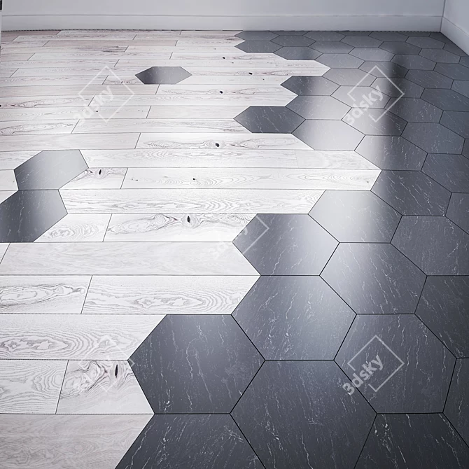 Modern Parquet Tile: Contemporary Fusion 3D model image 3