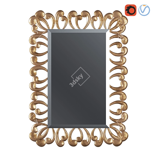 Elegant Apostrophe Mirror 3D model image 1