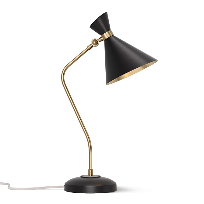 Sleek Bronze Brass Desk Lamp 3D model image 2