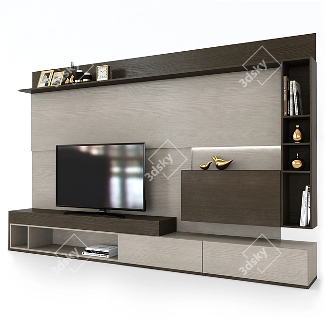 Modern TV Shelf Set5 | Sleek and Stylish Entertainment Solution 3D model image 2