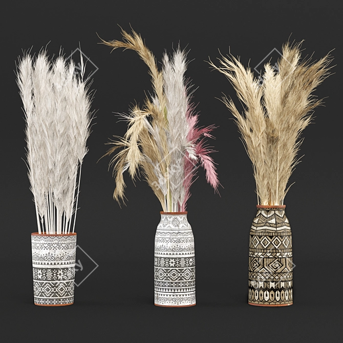 Pampas Bliss - Dried Plant Set 3D model image 2