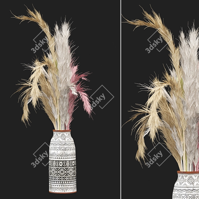 Pampas Bliss - Dried Plant Set 3D model image 3