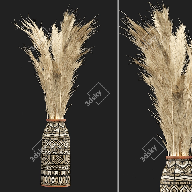 Pampas Bliss - Dried Plant Set 3D model image 4