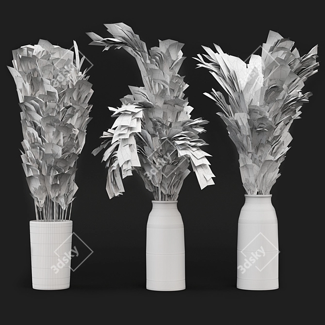 Pampas Bliss - Dried Plant Set 3D model image 5