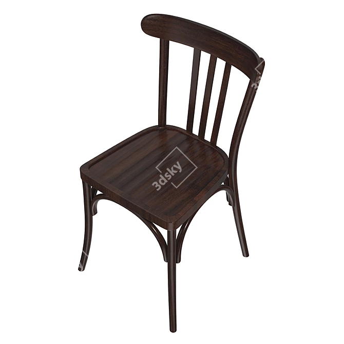 Elegant French Chair: Realistic 3D Model 3D model image 3