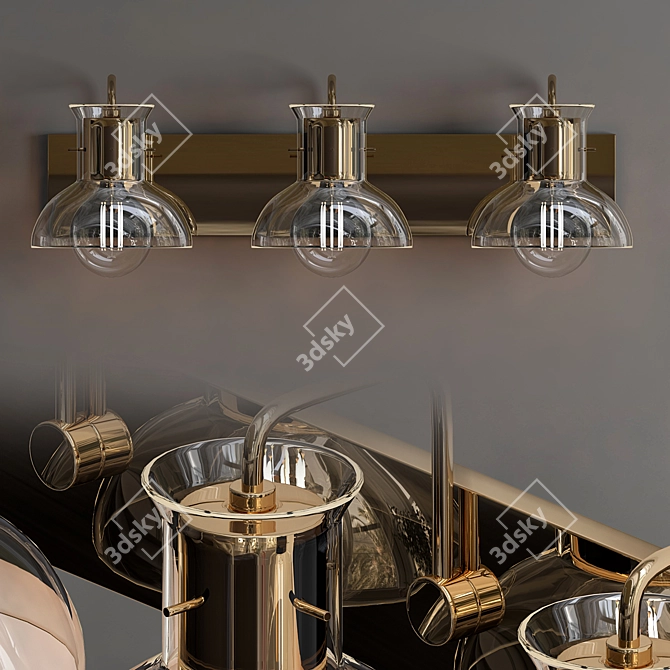 Streamlined Wall Lamp 3D model image 1