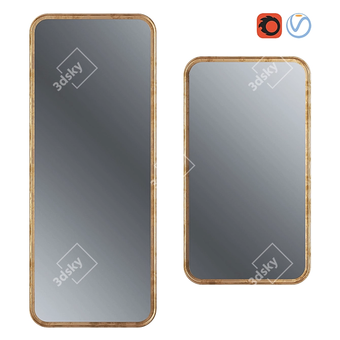 Golden Reflection: Classic Mirror 3D model image 1