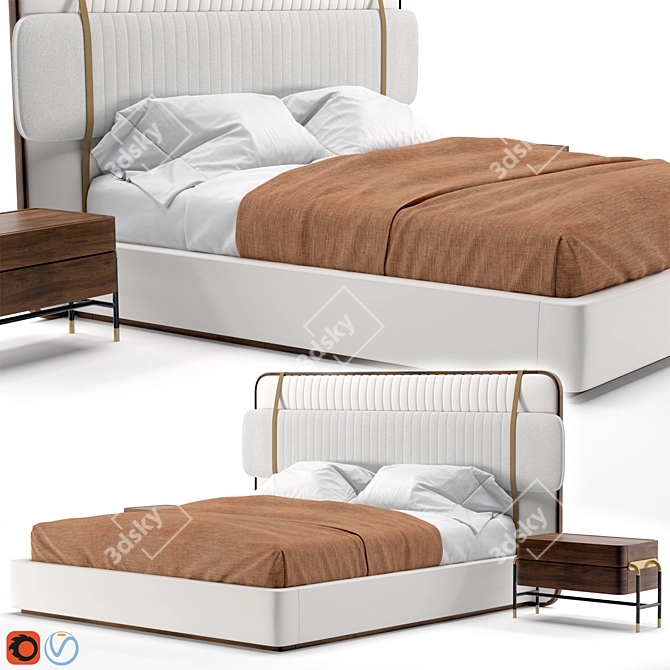 Mezzo Collection Bed Scott - Sleek and Stylish Sleep 3D model image 1