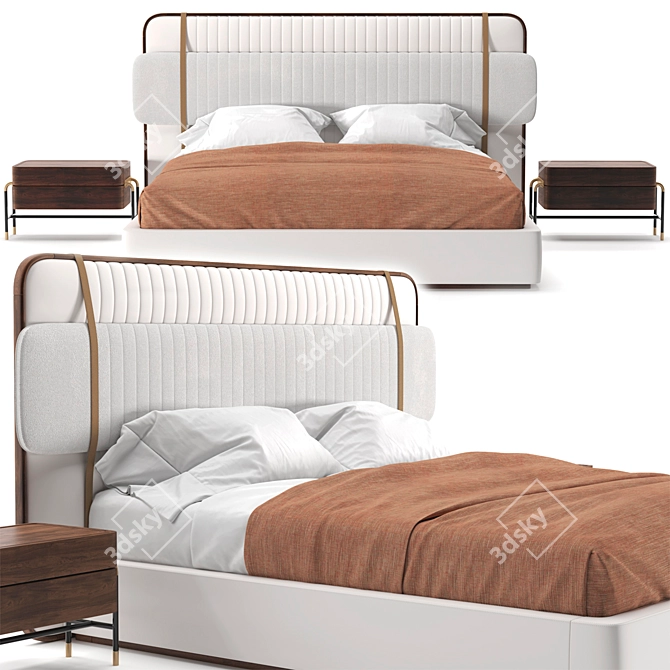 Mezzo Collection Bed Scott - Sleek and Stylish Sleep 3D model image 2