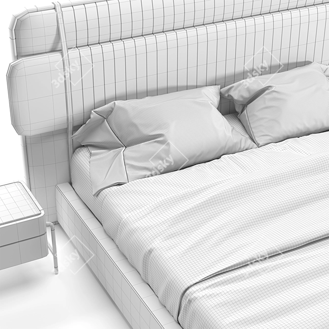 Mezzo Collection Bed Scott - Sleek and Stylish Sleep 3D model image 4