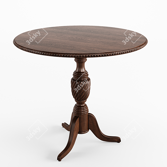 Elegant Wooden Dining Table 3D model image 1