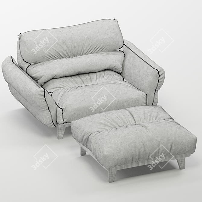 Rochebobois Itineraire Armchair: Elegant Design, Exceptional Comfort 3D model image 5