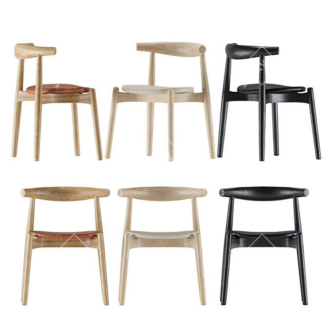 Elegant Elbow Chair Set | Max 2012 & FBX 3D model image 1
