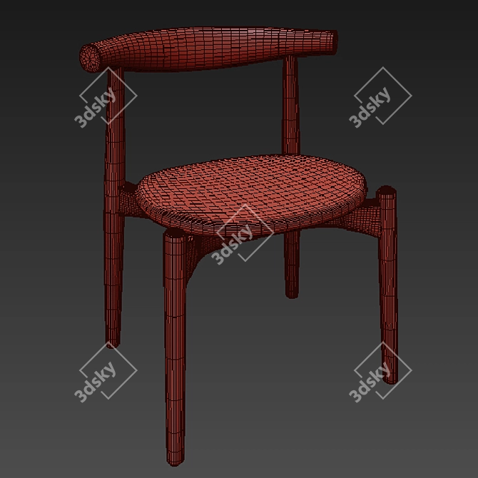 Modern Elbow Table Chair Set 3D model image 5