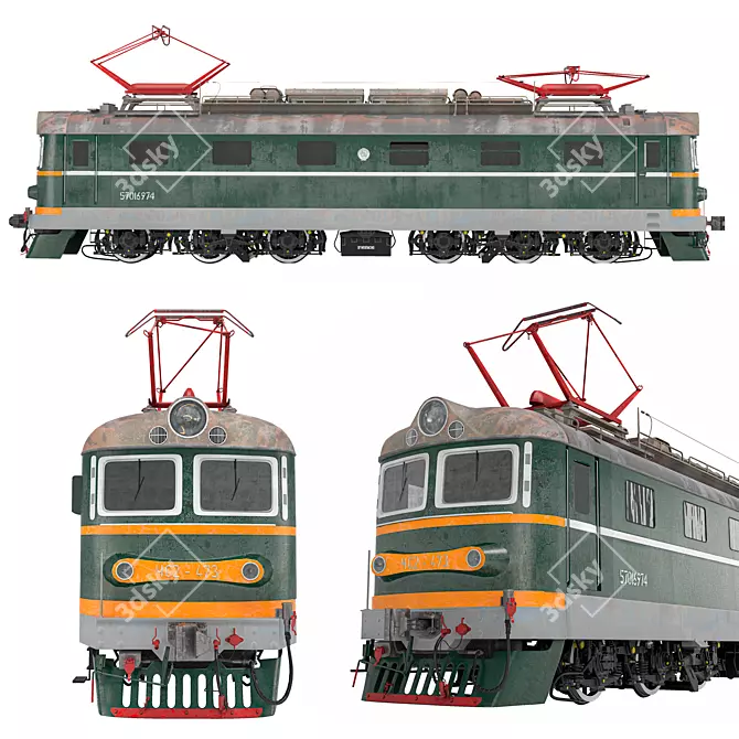 Soviet-built DC Electric Locomotive 3D model image 7