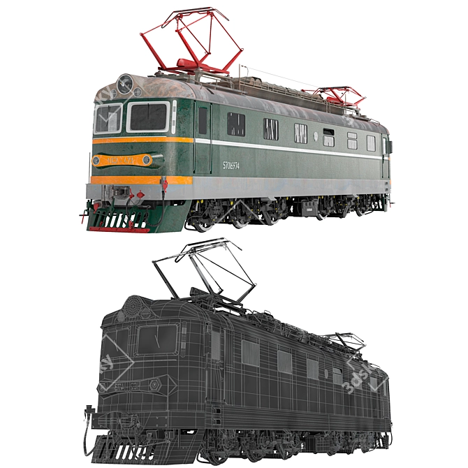 Soviet-built DC Electric Locomotive 3D model image 9