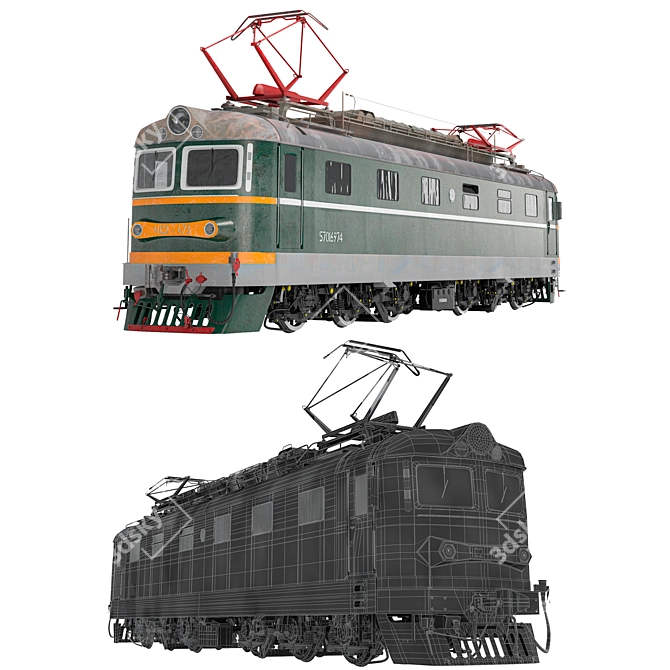 Soviet-built DC Electric Locomotive 3D model image 3