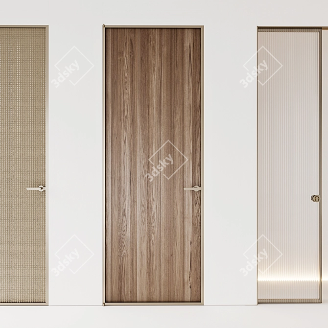 Aladin Swing: Elegant Gold Swing and Pocket Doors 3D model image 3