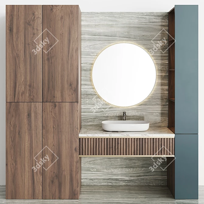 Elegant Bathroom Set - Modern and Functional 3D model image 1