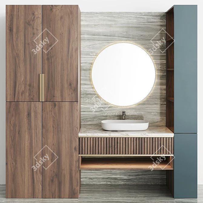 Elegant Bathroom Set - Modern and Functional 3D model image 2