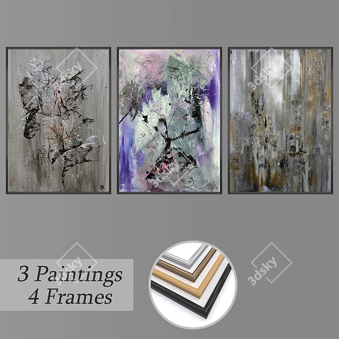 Elegant Wall Art Set 2518 3D model image 1