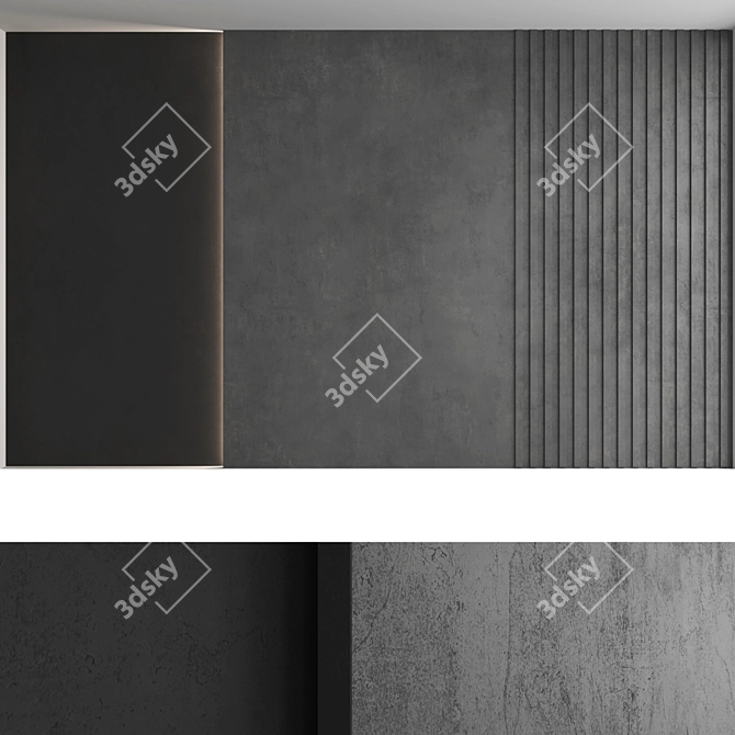 Title: Decorative Concrete Wall Panel Set 3D model image 4
