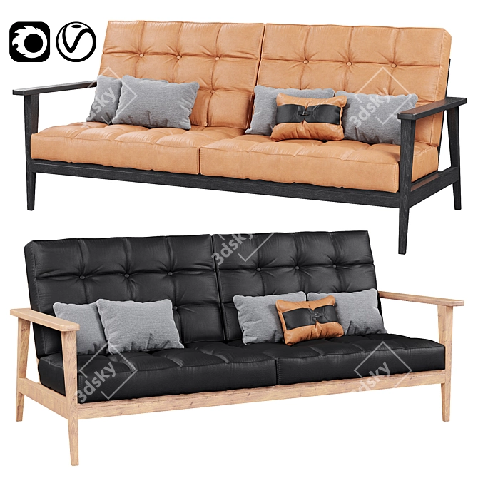 3-Piece Modular Sofa Set 3D model image 1