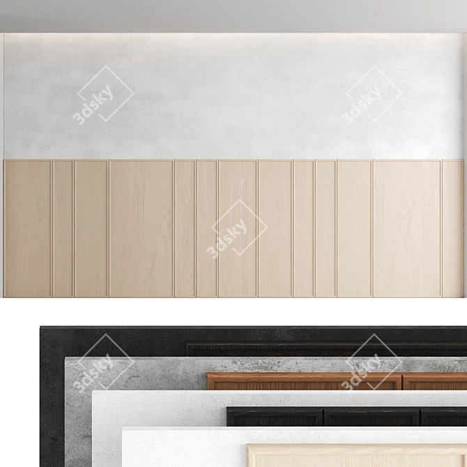 Decorative Wall Panel Set - Modern Design 3D model image 1