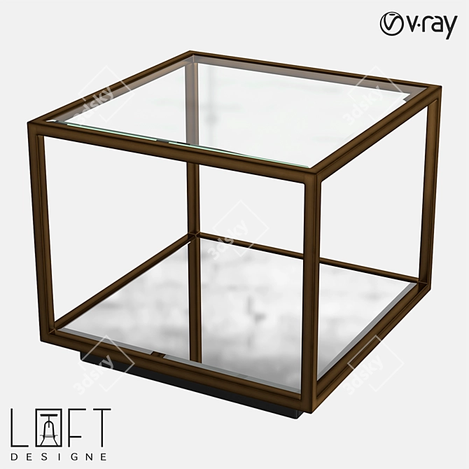 Loft Style Coffee Table 3D model image 1