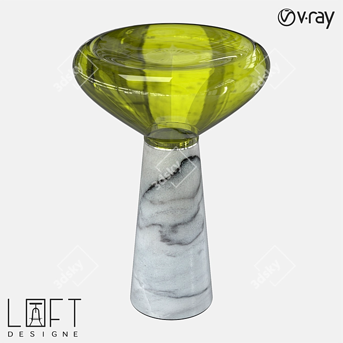 LoftDesigne 60827: Marble and Glass Coffee Table 3D model image 1
