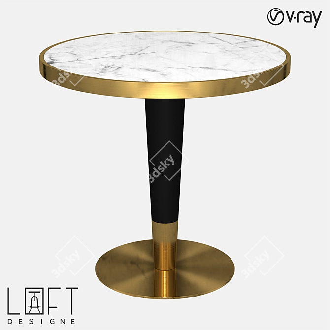  LoftDesign 60833 Round Wood/Metal Table 3D model image 1