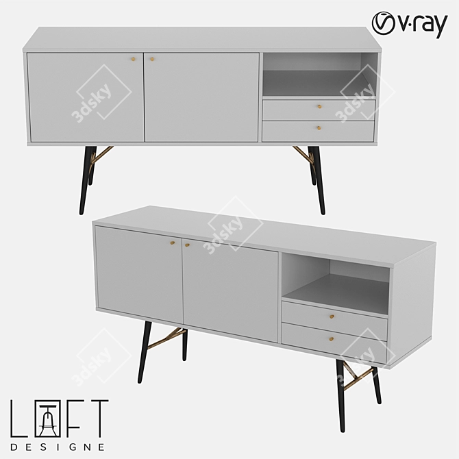 LoftDesigne 80350 Chest of Drawers 3D model image 1