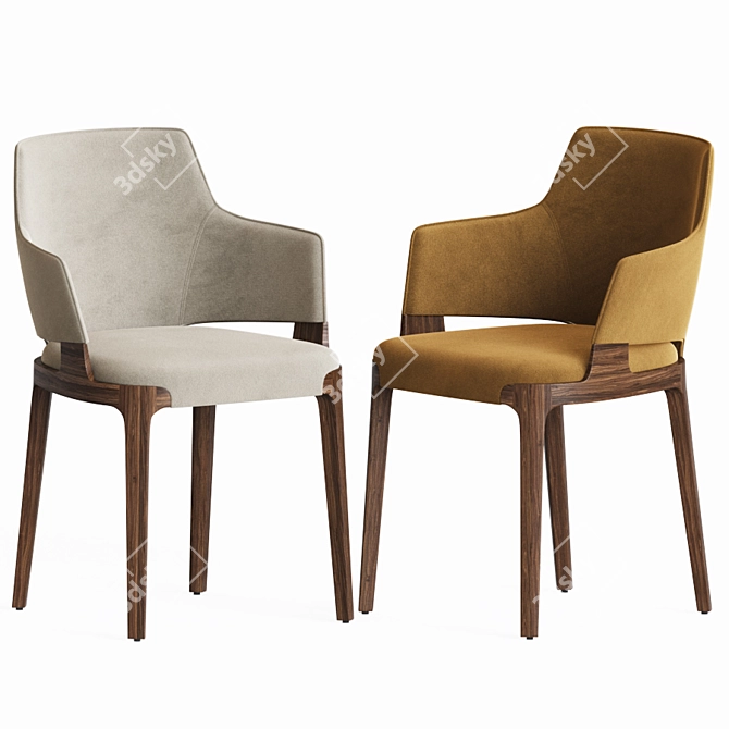 Luxurious Velvet Armchair - Velis Potocco 3D model image 1