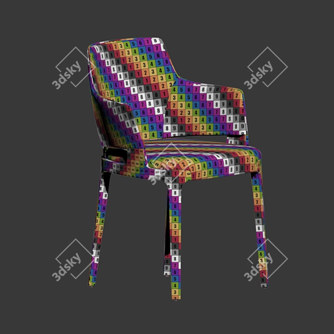 Luxurious Velvet Armchair - Velis Potocco 3D model image 5