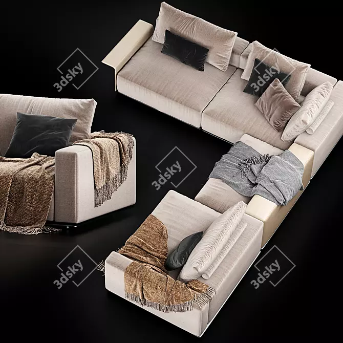 Modern Poliform Westside Sofa 3D model image 5