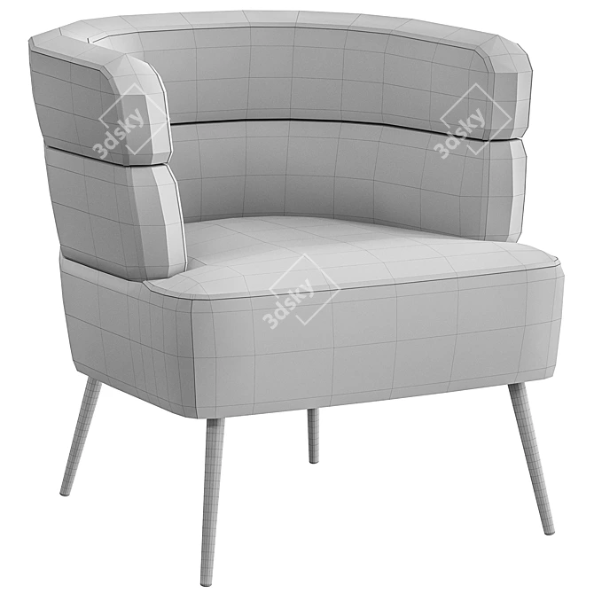 Sleek Sandwich Armchair: Perfect Blend of Comfort and Style! 3D model image 5