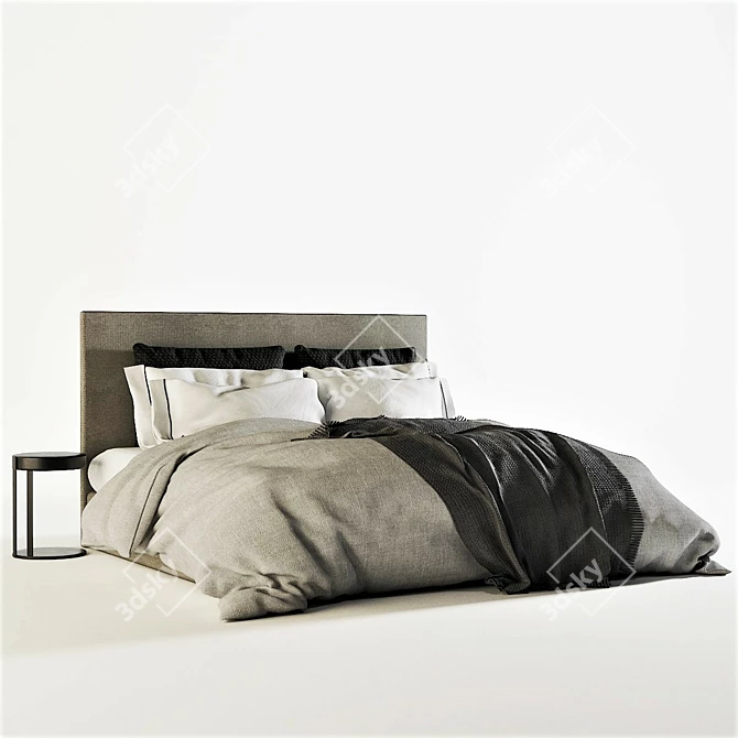 Stone-Clad Slumber: Meridiani Bed 3D model image 2