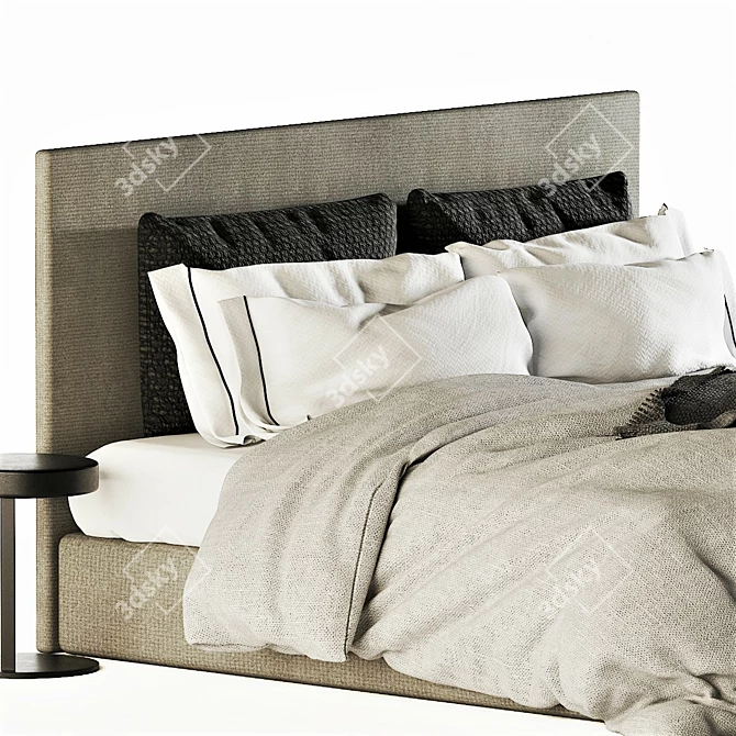 Stone-Clad Slumber: Meridiani Bed 3D model image 4