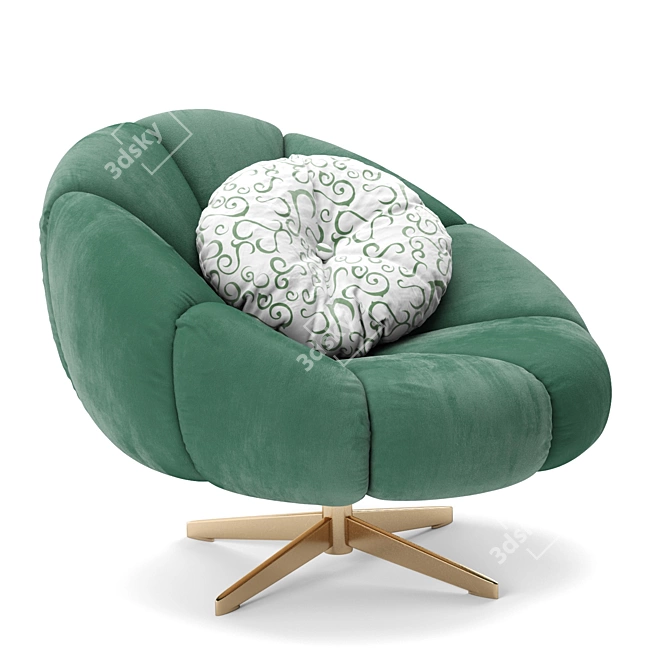 Sleek Swivel Armchair: Scott 3D model image 1