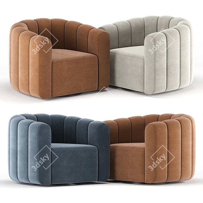 Fitz Russet Swivel Chair: Comfort Meets Style 3D model image 1