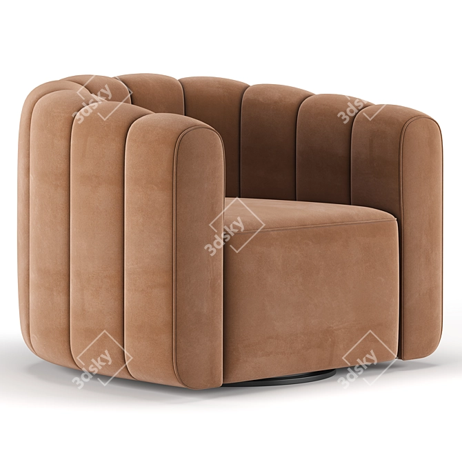 Fitz Russet Swivel Chair: Comfort Meets Style 3D model image 3