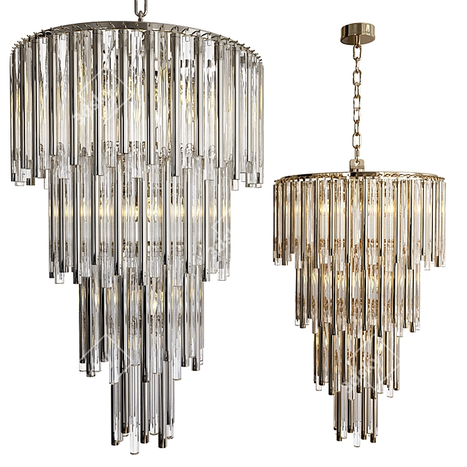 Elegant Gigi L Chandelier: 22.44" dia x 34.65" H 3D model image 1