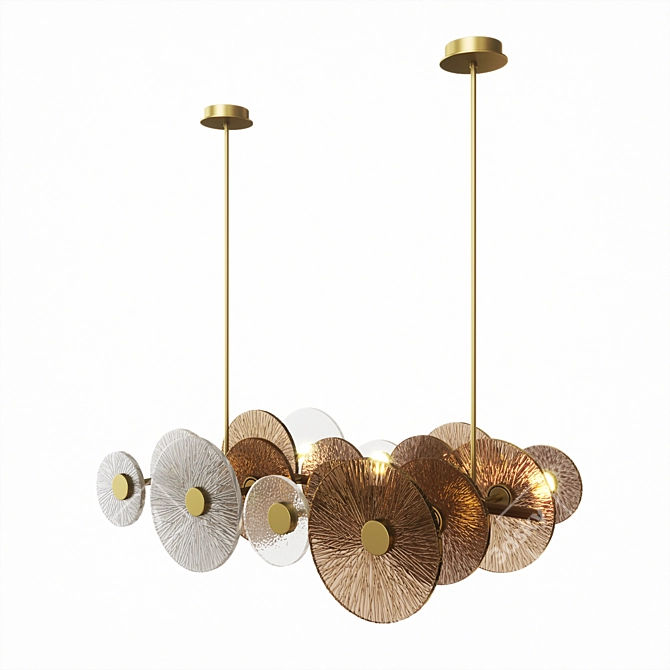 Elegant Andromeda Brass Chandelier 3D model image 1