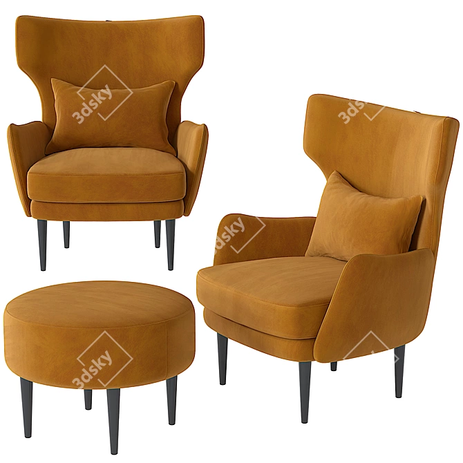 Divanoff27 Armchair: Comfort and Style 3D model image 1