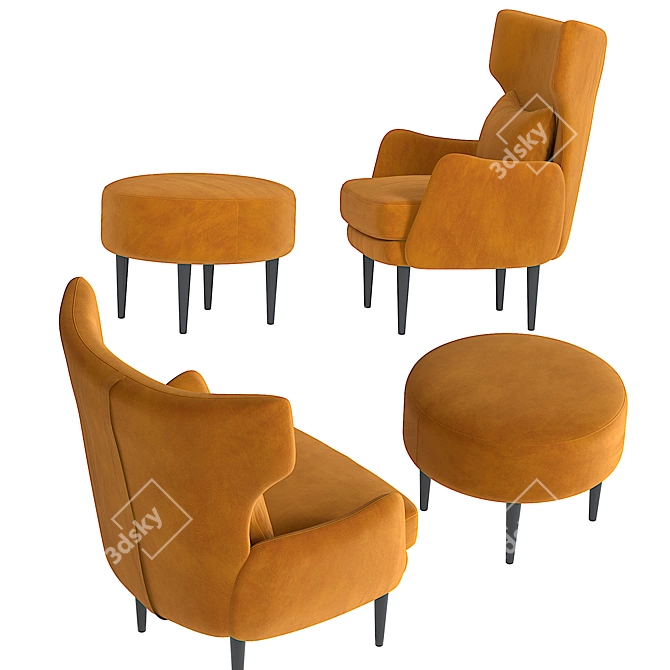 Divanoff27 Armchair: Comfort and Style 3D model image 2