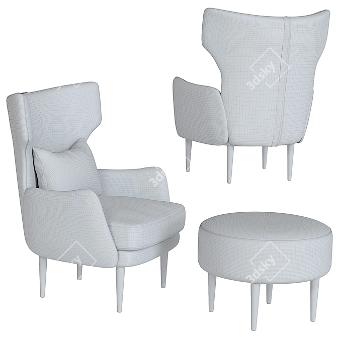 Divanoff27 Armchair: Comfort and Style 3D model image 4