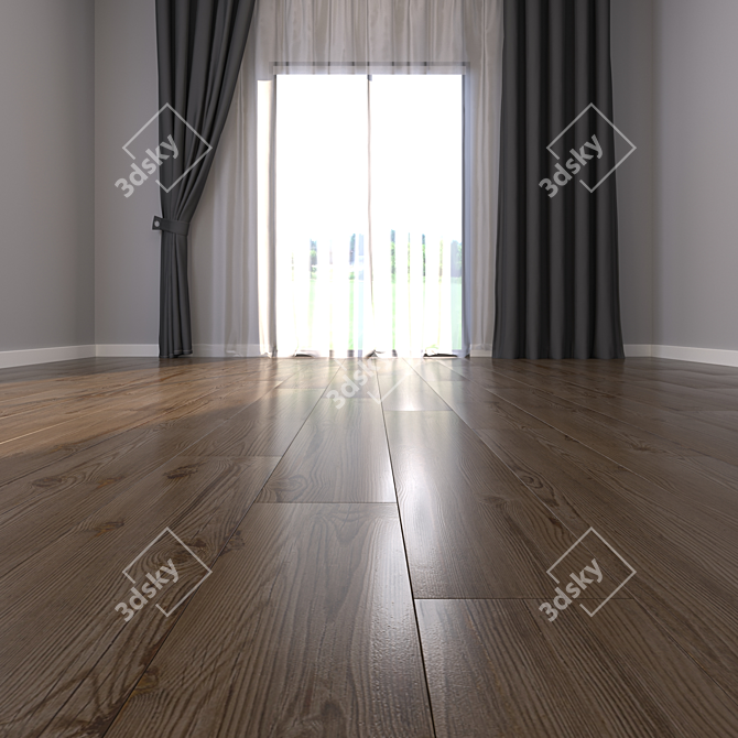 Yurtbay Larix Brown: Premium Multi-Texture Parquet 3D model image 2